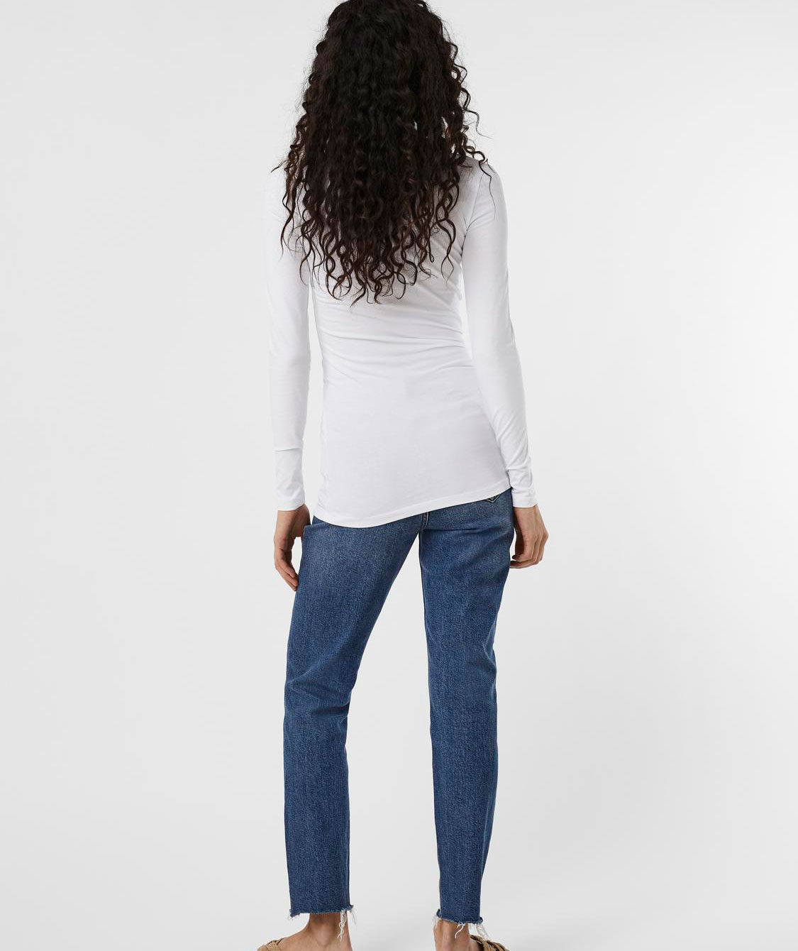 Vero Moda VMMAXI MY SOFT women's long-sleeved long T-shirt, Bright White, large image number 2