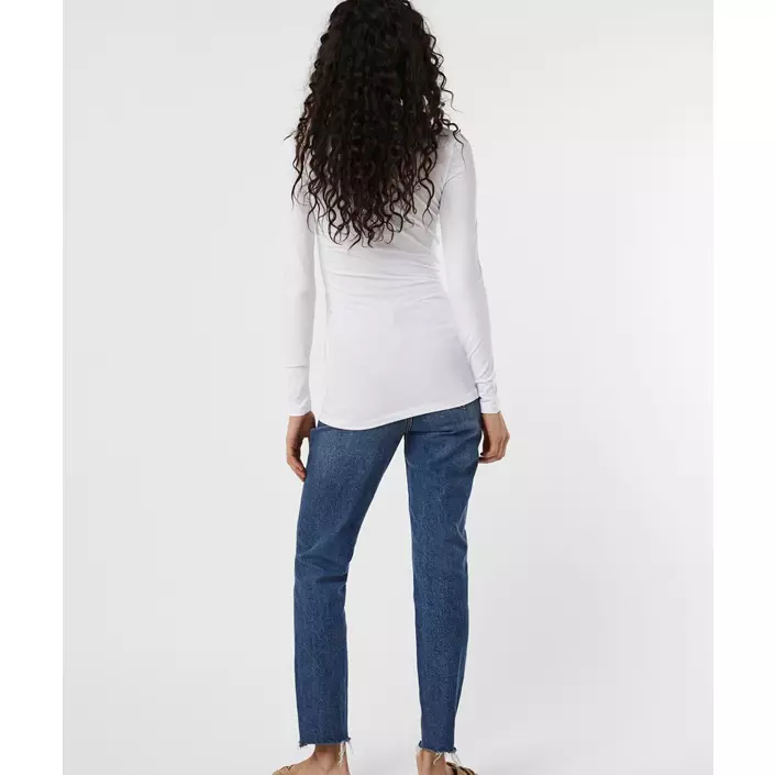 Vero Moda VMMAXI MY SOFT lang langærmet dame T-shirt, Bright White, large image number 2