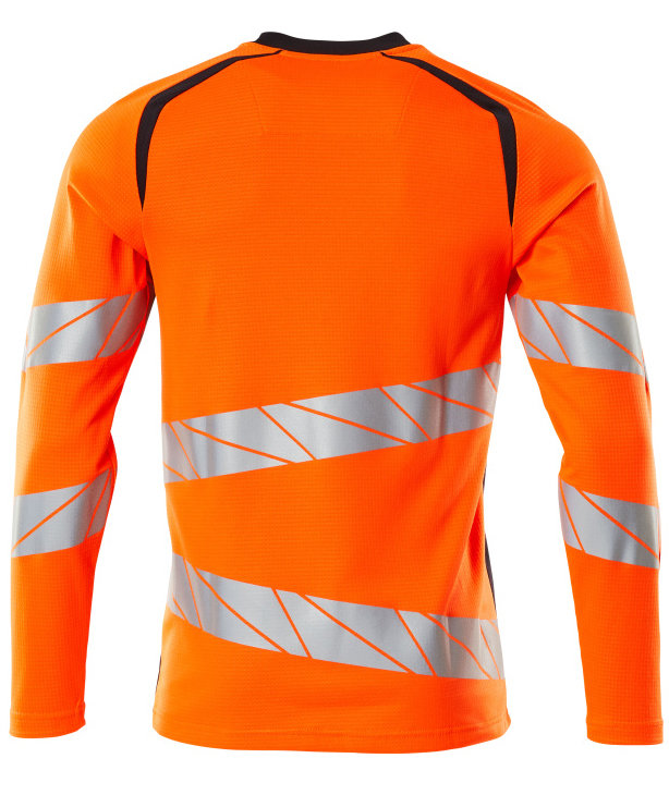 Mascot Accelerate Safe long-sleeved T-shirt, Hi-Vis Orange/Dark Marine, large image number 1