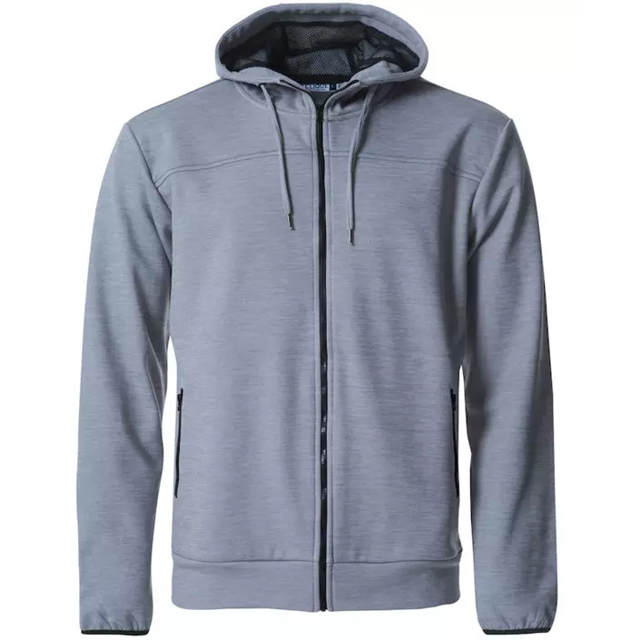 Clique Ottawa hoodie with full zipper, Grey, large image number 0
