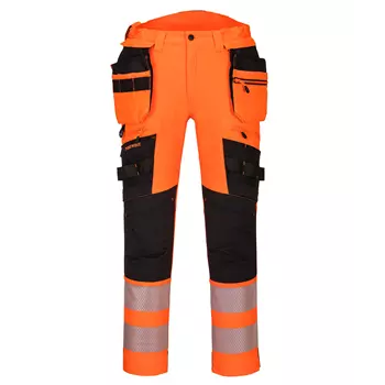 Portwest DX4 craftsmens trousers full stretch, Hi-Vis Orange/Black